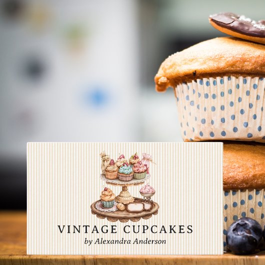 Elegant  cupcake gebak visitekaartje
