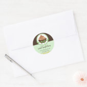 Elegant Cupcake Mint Bakery Box Packaging Seals Ronde Sticker (Envelop)