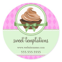 Elegant Cupcake Mint Bakery Box Packaging Seals