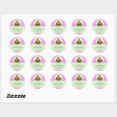 Elegant Cupcake Mint Bakery Box Packaging Seals Ronde Sticker (Vel)