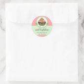 Elegant Cupcake Mint Bakery Box Packaging Seals Ronde Sticker (Tas)