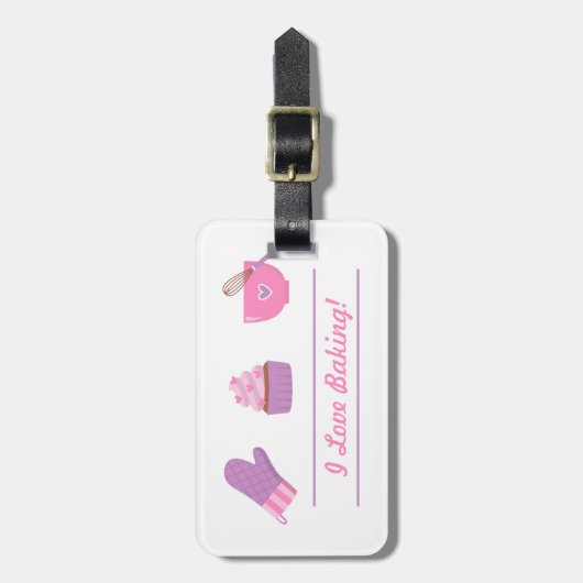Elegant Cupcake Mitten Baking Baker Cook Bagagelabel (Voorkant verticaal)
