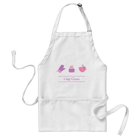 Elegant Cupcake Mitten Baking Baker Cook Standaard Schort (Voorkant)