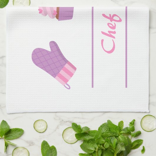 Elegant Cupcake Mitten Baking Baker Cook Theedoek (Gevouwen)