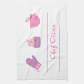 Elegant Cupcake Mitten Baking Baker Cook Theedoek (Verticaal)