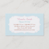 Elegant Cupcake Patisserie Baker Visitekaartjes (Achterkant)