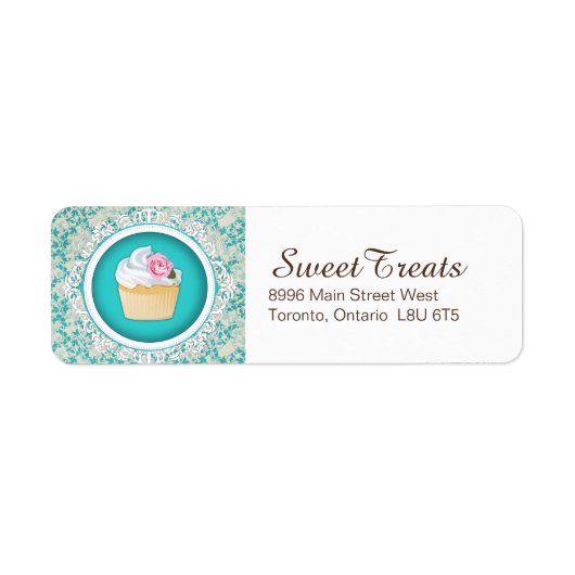 Elegant Cupcake Return Address Label (Voorkant)