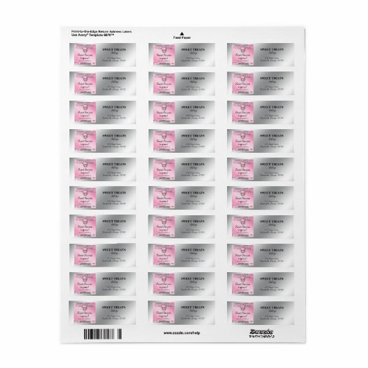 Elegant Cupcake Return Address Label (Full Sheet)