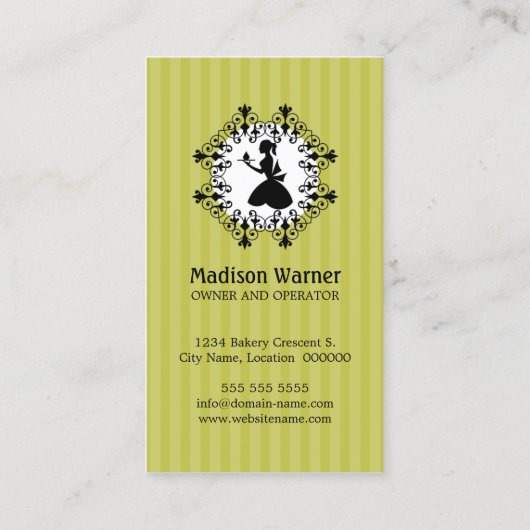 Elegant Cupcake Silhouette Woman Visitekaartje (Achterkant)