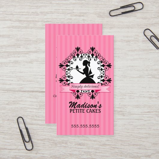 Elegant Cupcake Visitekaartje (Voorkant / Achterkant in situ)
