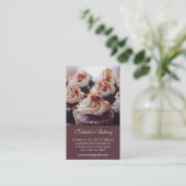 Elegant Cupcakes Bakery Visitekaartjes Foto (Staand voorkant)