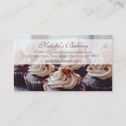 Elegant  cupcakes Bakery-Visitekaartjes Visitekaartje (Voorkant)