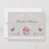 Elegant Cupcakes Roze en Grijs Vrijgezellenfeest Kaart (Voorkant)