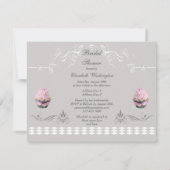 Elegant Cupcakes Roze en Grijs Vrijgezellenfeest Kaart (Achterkant)