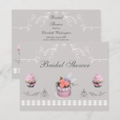 Elegant Cupcakes Roze en Grijs Vrijgezellenfeest Kaart (Voorkant / Achterkant)