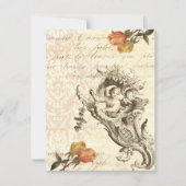 Elegant Cupid- en Damasblauw-design Kaart (Voorkant)