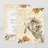 Elegant Cupid- en Damasblauw-design Kaart (Voorkant / Achterkant)