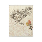 Elegant  Cupid- en Damasblauw-design Notitieblok (Linkerzijde)