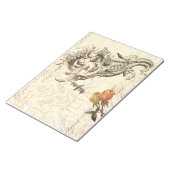 Elegant  Cupid- en Damasblauw-design Notitieblok (Schuin)