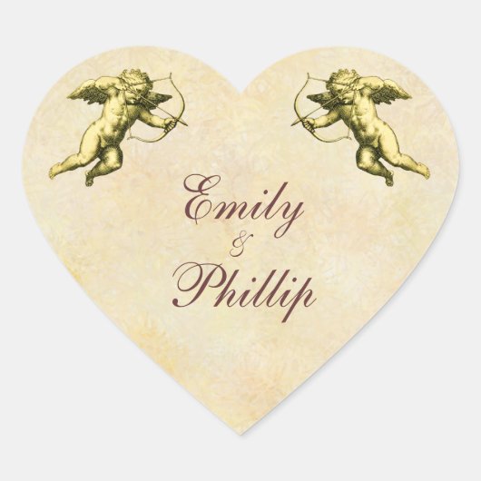 Elegant Cupido Hart Sticker (Voorkant)