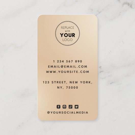 Elegant Curly Afro Hair Haarstylist Beauty Salon Visitekaartje (Achterkant)