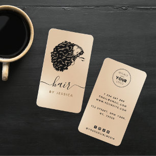 Elegant Curly Afro Hair Haarstylist Beauty Salon Visitekaartje