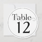 Elegant Curly Print Round Table Number Kaarten (Achterkant)