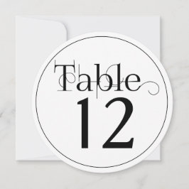 Elegant Curly Print Round Table Number Kaarten