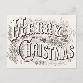 Elegant Currier & Ives MERRY CHRISTMAS Lithograaf Briefkaart