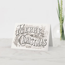 Elegant Currier & Ives MERRY CHRISTMAS Lithograaf Feestdagen Kaart
