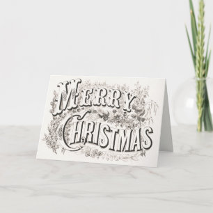 Elegant Currier & Ives MERRY CHRISTMAS Lithograaf Feestdagen Kaart