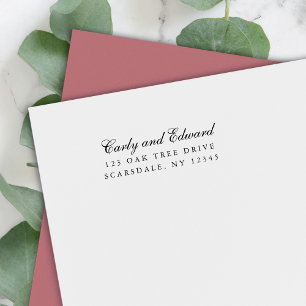 Elegant Cursief Paar Naam Terugkeeradres Zelfinktende Stempel