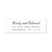 Elegant Cursief Paar Naam Terugkeeradres Zelfinktende Stempel (Design)