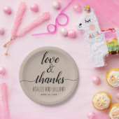 Elegant cursief script kalligraphy rustige bruilof papieren bordje (Feest)