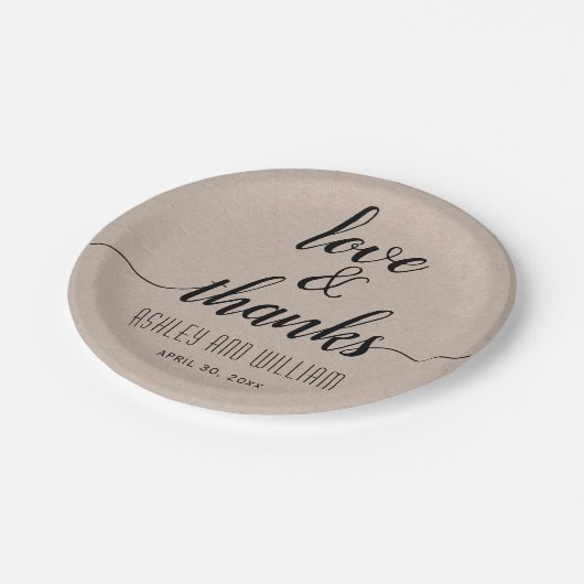 Elegant cursief script kalligraphy rustige bruilof papieren bordje (Gekanteld)