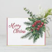 Elegant Cursief Vrolijk Kerstfeest Feestdagenkaart (Staand voorkant)