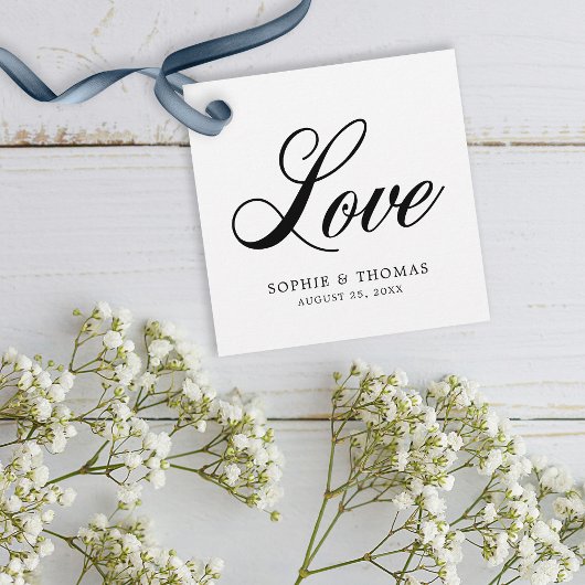 Elegant Cursive Love Wedding Bedankjes Labels