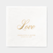 Elegant Cursive Love Wedding Folie Servetten (Voorkant)
