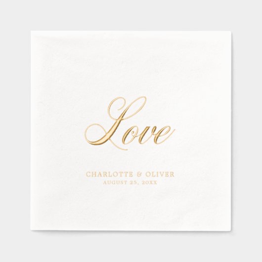 Elegant Cursive Love Wedding Folie Servetten (Voorkant)