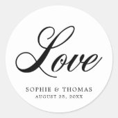 Elegant Cursive Love Wedding Ronde Sticker (Voorkant)