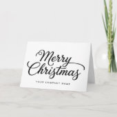 Elegant Cursive Script Merry Christmas Feestdagen Kaart (Voorkant)