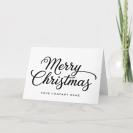 Elegant Cursive Script Merry Christmas Feestdagen Kaart