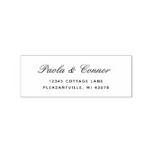 Elegant Cursive Script Wedding Return-adres Rubberstempel (Afrduk)