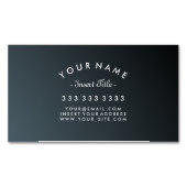 Elegant Curved Text Cadet Black Gradient Visitekaartje Magneet (Voorkant)