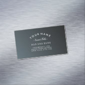 Elegant Curved Text Cadet Black Gradient Visitekaartje Magneet (Voorbeeld)