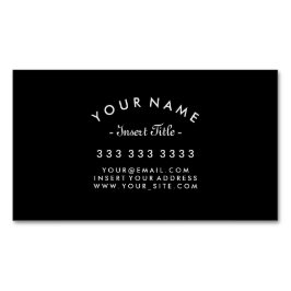 Elegant Curved Text Professional Black en White Magnetisch Visitekaartje
