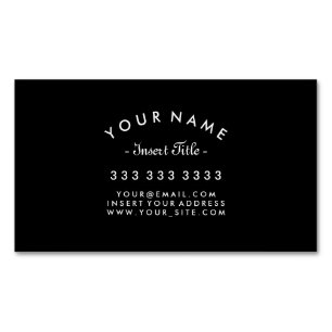 Elegant Curved Text Professional Black en White Magnetisch Visitekaartje