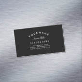Elegant Curved Text Professional Black en White Magnetisch Visitekaartje (Voorbeeld)