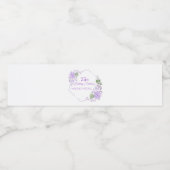 Elegant Custom 75th Verjaardag Lavendel Bloemen Waterfles Etiket (Enkel label)