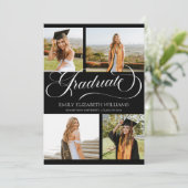Elegant Custom Afbeelding Photo Collage Afstuderen Aankondiging (Staand voorkant)